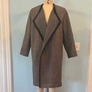 NWOT- Madewell - Fringed Herringbone Robe Coat - Size M